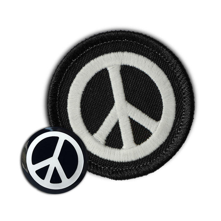 PEACE SIGN PATCH & PIN COMBO (glow-in-the-dark!)