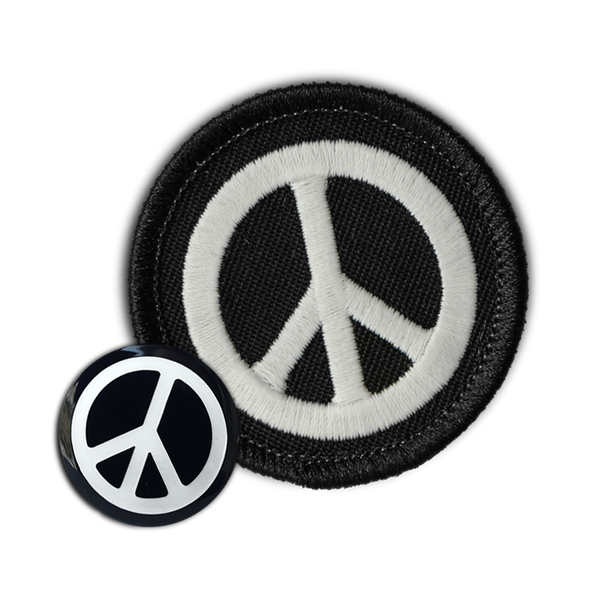 PEACE SIGN PATCH & PIN COMBO (glow-in-the-dark!)